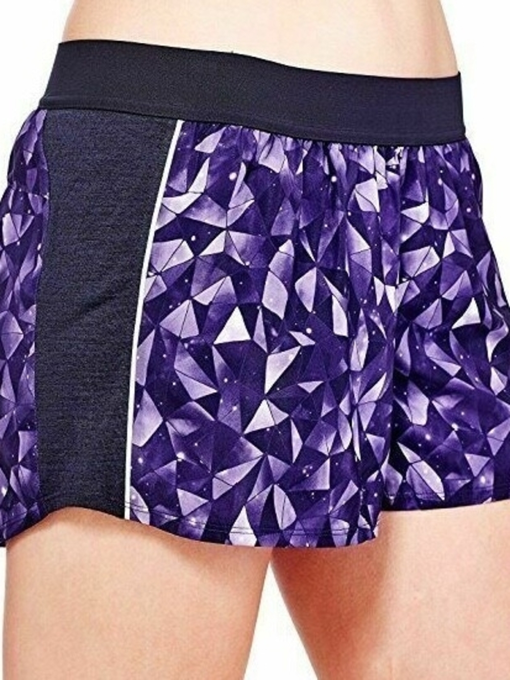 Icebreaker Purple Geometric Athletic Skirt With Merino Wool Liner